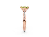 Rose gold Fancy Yellow Radiant  Solitaire Twist Band with Pavé Diamonds and Four-Prong Setting_55