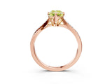 Rose gold Fancy Yellow Radiant  Solitaire Twist Band with Pavé Diamonds and Four-Prong Setting_56