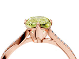 Rose gold Fancy Yellow Radiant  Solitaire Twist Band with Pavé Diamonds and Four-Prong Setting_57