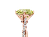 Rose gold Fancy Yellow Radiant  Solitaire Twist Band with Pavé Diamonds and Four-Prong Setting_58