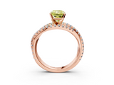 Rose gold Fancy Yellow Radiant  Solitaire Twist Band with Pavé Setting and Four-Prong Setting_118