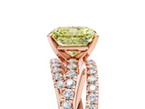 Rose gold Fancy Yellow Radiant  Solitaire Twist Band with Pavé Setting and Four-Prong Setting_120
