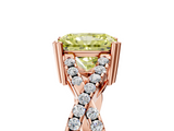 Rose gold Fancy Yellow Radiant  Solitaire Twist Band with Pavé Setting and Four-Prong Setting_22
