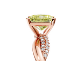 Rose gold Fancy Yellow Radiant  Solitaire Twist Band with Pave Prong Setting_48