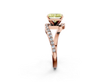 Rose gold Fancy Yellow Radiant  Solitaire Twist Band with Pave Set Diamonds and Four-Prong Setting_133