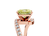 Rose gold Fancy Yellow Radiant  Solitaire Twist Band with Pave Set Diamonds and Four-Prong Setting_136