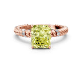 Rose gold Fancy Yellow Radiant  Solitaire Twisted Band Prong Set Engagement Ring_61