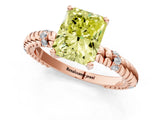 Rose gold Fancy Yellow Radiant  Solitaire Twisted Band Prong Set Engagement Ring_62