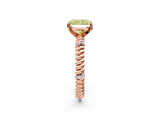 Rose gold Fancy Yellow Radiant  Solitaire Twisted Band Prong Set Engagement Ring_63