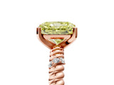 Rose gold Fancy Yellow Radiant  Solitaire Twisted Band Prong Set Engagement Ring_66