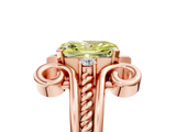 Rose gold Fancy Yellow Radiant  Solitaire Twisted Band Scroll Prong Ring_8