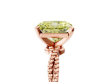 Rose gold Fancy Yellow Radiant  Solitaire Twisted Band with Bead Prong Setting_384