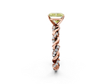 Rose gold Fancy Yellow Radiant  Solitaire Twisted Band with Pavé Accents and Four-Prong Setting_5