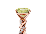 Rose gold Fancy Yellow Radiant  Solitaire Twisted Band with Pavé Accents and Four-Prong Setting_8