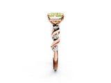 Rose gold Fancy Yellow Radiant  Solitaire Twisted Band with Prong Setting 3