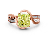 Rose gold Fancy Yellow Radiant  Solitaire Twisted Band with Prong Setting_3