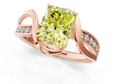 Rose gold Fancy Yellow Radiant  Solitaire Twisted Band with Prong Setting_4