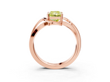 Rose gold Fancy Yellow Radiant  Solitaire Twisted Band with Prong Setting_6