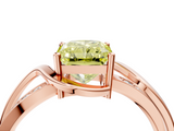 Rose gold Fancy Yellow Radiant  Solitaire Twisted Band with Prong Setting_7