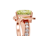 Rose gold Fancy Yellow Radiant  Solitaire Twisted Band with Prong Setting_8