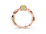 Rose gold Fancy Yellow Radiant  Solitaire Twisted Pave Diamond Ring with Four-Prong Setting_27