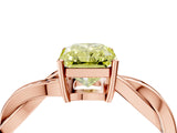 Rose gold Fancy Yellow Radiant  Solitaire Twisted Pave Diamond Ring with Four-Prong Setting_28