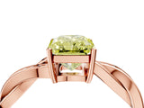 Rose gold Fancy Yellow Radiant  Solitaire Twisted Pave Diamond Ring with Four-Prong Setting_84