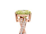 Rose gold Fancy Yellow Radiant  Solitaire Twisted Pave Diamond Ring with Four-Prong Setting_85