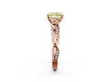 Rose gold Fancy Yellow Radiant  Solitaire Vine Band with Milgrain Prong Setting_5