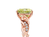 Rose gold Fancy Yellow Radiant  Solitaire Vine Band with Milgrain Prong Setting_8