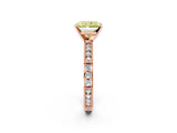 Rose gold Fancy Yellow Radiant  Solitaire with Pavé Band and Four-Prong Setting_320