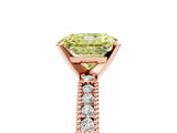 Rose gold Fancy Yellow Radiant  Solitaire with Pavé Band and Four-Prong Setting_323