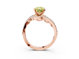 Rose gold Fancy Yellow Radiant  Solitaire with Pavé Twist Band and Four-Prong Setting_62