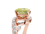 Rose gold Fancy Yellow Radiant  Solitaire with Pavé Twist Band and Four-Prong Setting_64