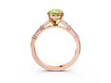 Rose gold Fancy Yellow Radiant  Solitaire with Side Baguettes and Channel Set Band_45
