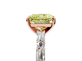 Rose gold Fancy Yellow Radiant  Solitaire with Side Baguettes and Channel Set Band_47