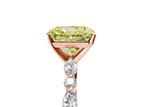 Rose gold Fancy Yellow Radiant  Solitaire with Side Stones on a Pavé Band and Four-Prong Setting_28