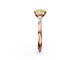 Rose gold Fancy Yellow Radiant  Solitaire with Tapered Baguette Side Stones on a Classic Band with Four-Prong Setting_76