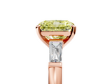 Rose gold Fancy Yellow Radiant  Solitaire with Tapered Baguette Side Stones on a Classic Band with Four-Prong Setting_79