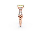 Rose gold Fancy Yellow Radiant  Three-Stone Diamond Ring with Pavé Split Shank and Four-Prong Setting_89