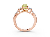 Rose gold Fancy Yellow Radiant  Three-Stone Diamond Ring with Pavé Split Shank and Four-Prong Setting_90