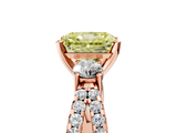 Rose gold Fancy Yellow Radiant  Three-Stone Diamond Ring with Pavé Split Shank and Four-Prong Setting_92
