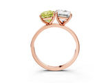Rose gold Fancy Yellow Radiant  and Emerald Cut Toi Moi Ring with Prong Setting_50