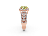 Rose gold Fancy Yellow Round -Cut Halo Diamond Ring with Split Shank and Four-Prong Setting_19