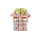 Rose gold Fancy Yellow Round -Cut Halo Diamond Ring with Split Shank and Four-Prong Setting_22
