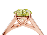 Rose gold Fancy Yellow Round  Brilliant Channel-Set Solitaire Ring with Four-Prong Setting_20