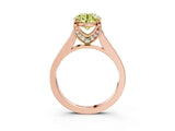 Rose gold Fancy Yellow Round  Brilliant Cut Diamond Engagement Ring with Pavé Band and Four-Prong Setting_32