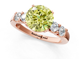 Rose gold Fancy Yellow Round  Brilliant Cut Diamond Five-Stone Prong Set Engagement Ring with Channel Band_1