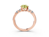 Rose gold Fancy Yellow Round  Brilliant Cut Diamond Five-Stone Prong Set Engagement Ring with Channel Band_3