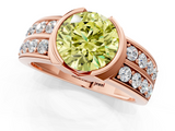 Rose gold Fancy Yellow Round  Brilliant Diamond Channel Set Wide Band Ring with Bezel Setting_1